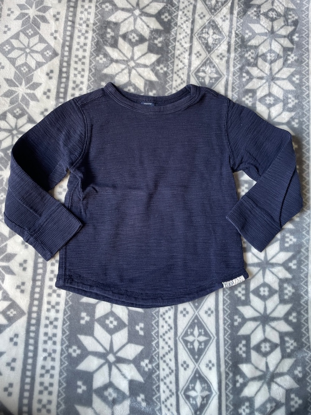 GAP Long Sleeve Thermal Tee - Navy Blue